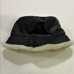 Wilsons Leather Cream Fur Bucket Hat